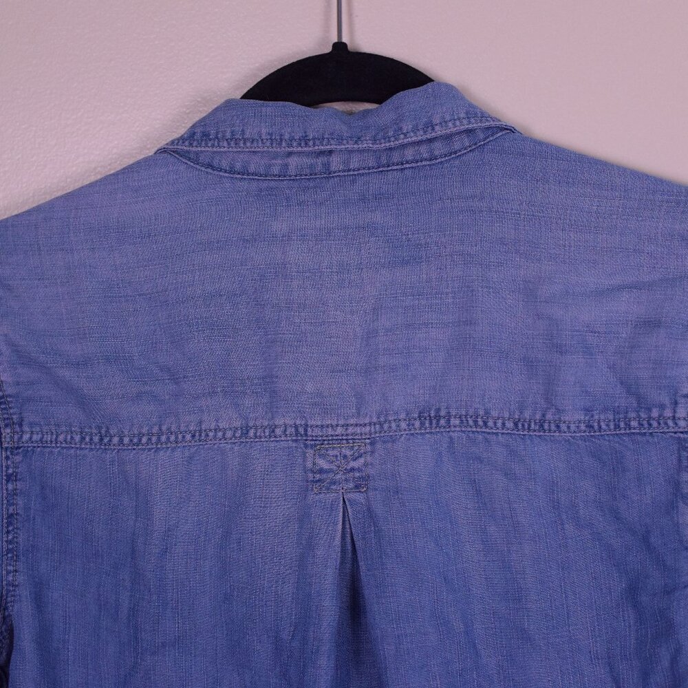 Women's American Eagle Denim Chambray Boyfriend Fit Button Down Shirt - Size S - Picture 9 of 10